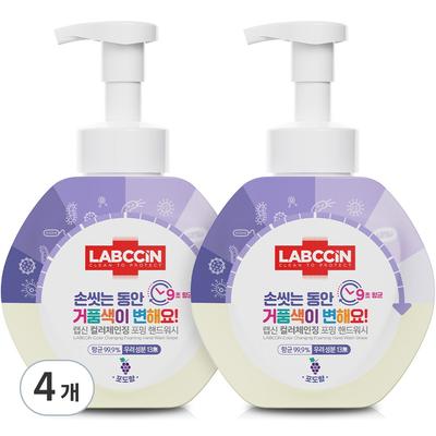 Rapsin Color Changing Foaming Hand Wash Grape Scent, 500ml, 4 Pieces