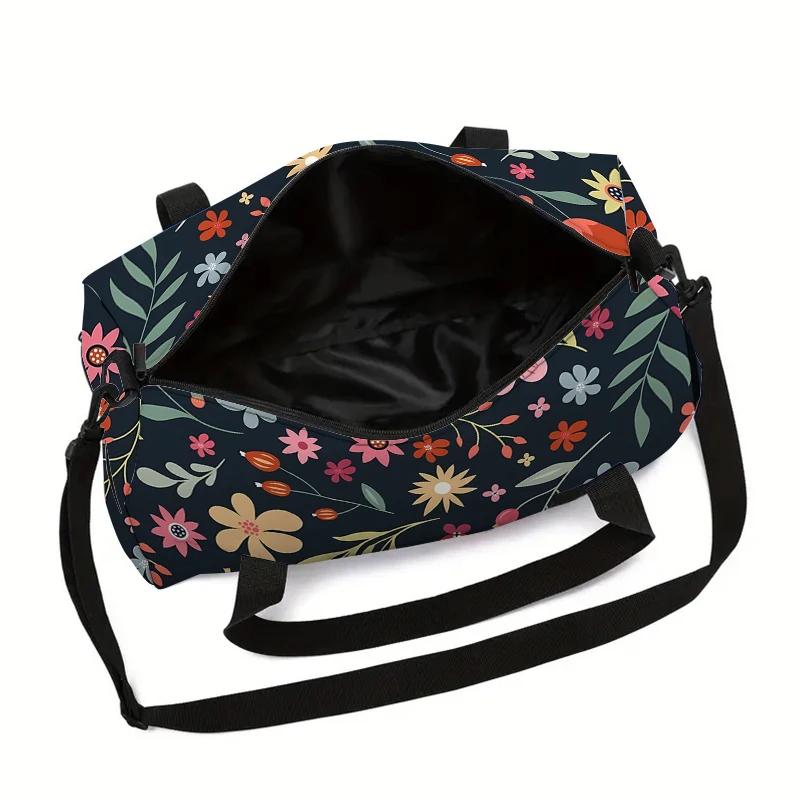Cartoon Flower Pattern Large Capacity Luggage Bag  For Boy And Girls Best Gifts 2D Cartoon Travel Duffels Hand Bag For Children
