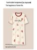 7A Women's Antibacterial Cotton Nightgown, Short Sleeve, Plus Size, Medium Length, Versatile for Outdoor Wear, Sweet Summer Home Dress