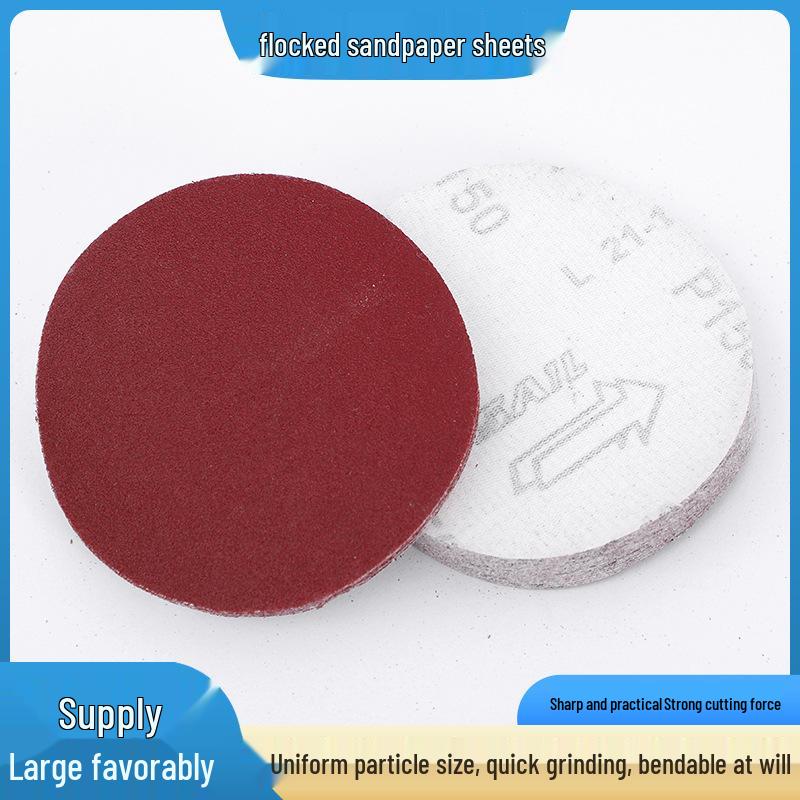 4" Red Self-Adhesive Velvet Sanding Discs for Polishing - 5 Pack