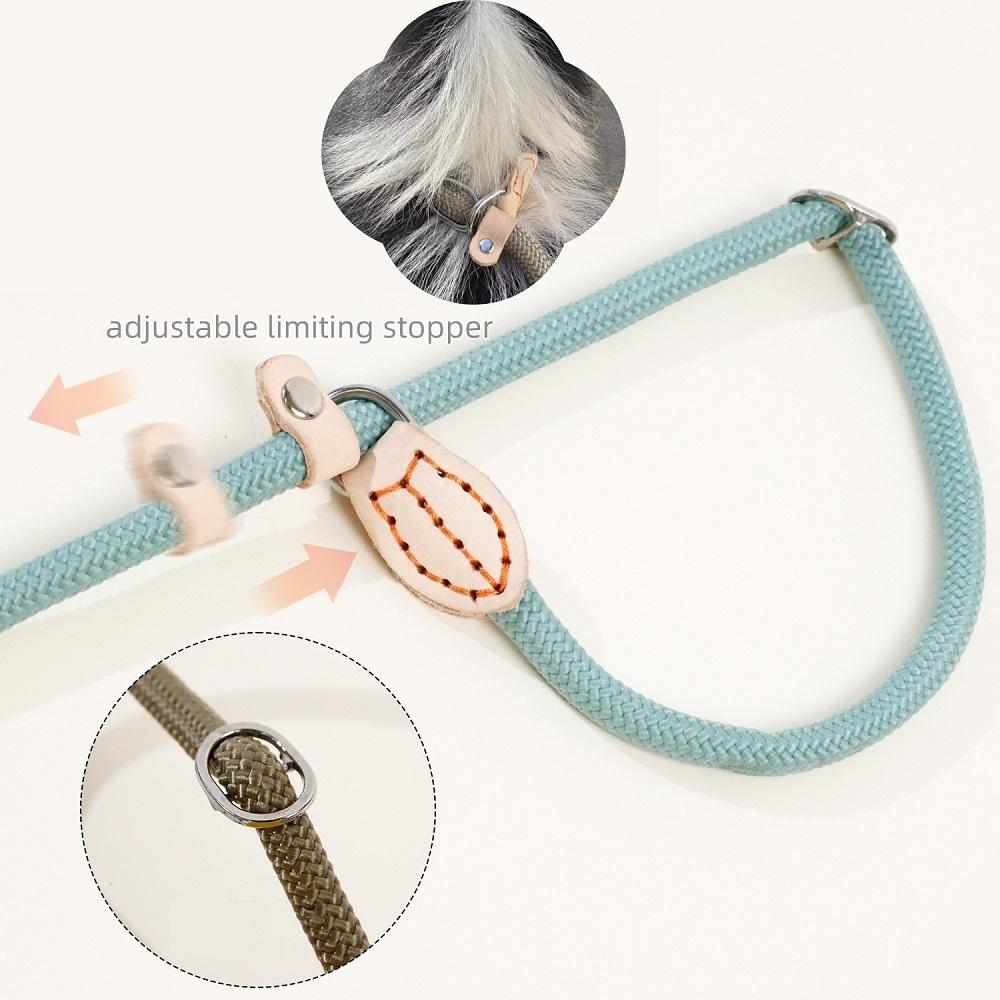 1.5M/1.8M Dog Leash Slip Rope Lead Leash Heavy Duty Braided Rope Adjustable Loop Collar Training Leashes for Medium Large Dogs