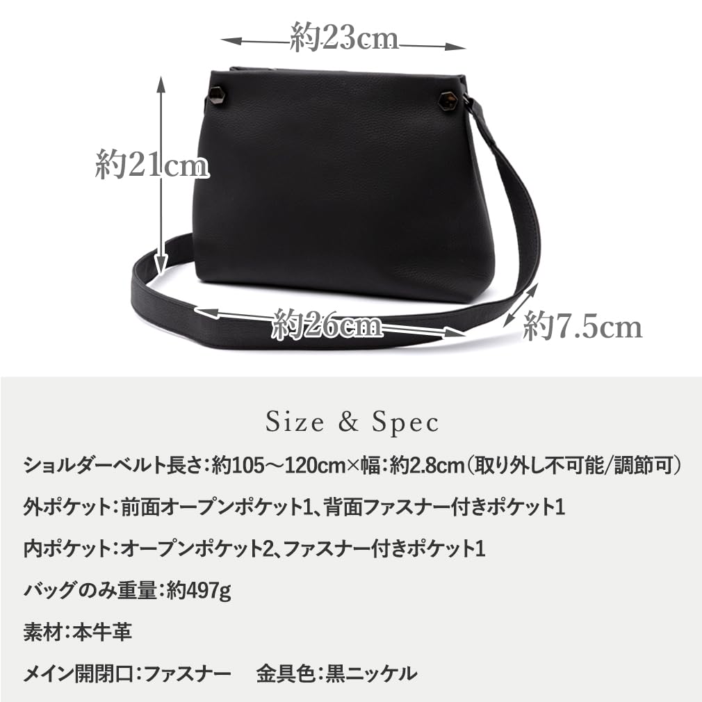 VITAFELICE Genuine Cowhide Leather Square Shoulder Bag for Women, Sib-80034n (Dark Gray)
