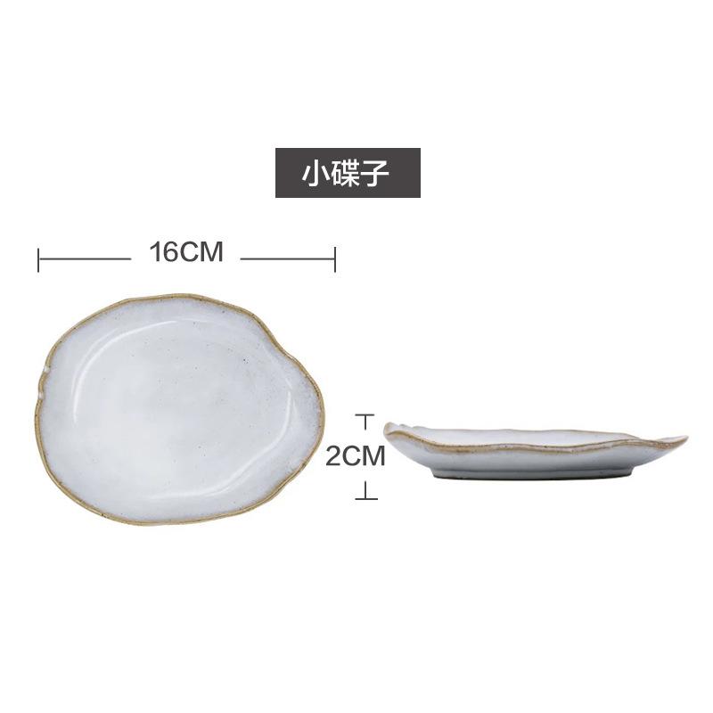 Irregular Ceramic Dinner Plate Set Rice Bowl Sauce Dish Soup Bowl Noodle Bowls Sushi Plate Dessert Bowls Western Steak Plates