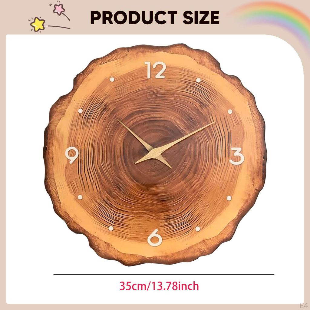 Wall Clock Home Decor Silent Round Quiet Decorative Ornament for Dining Room, Nursery,