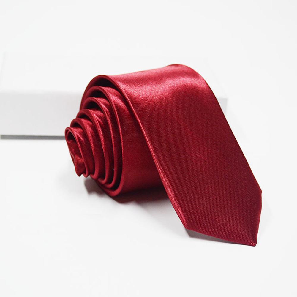Monochrome Tie Solid Color Narrow Tie 5Cm Men'S Satin Hand Tie