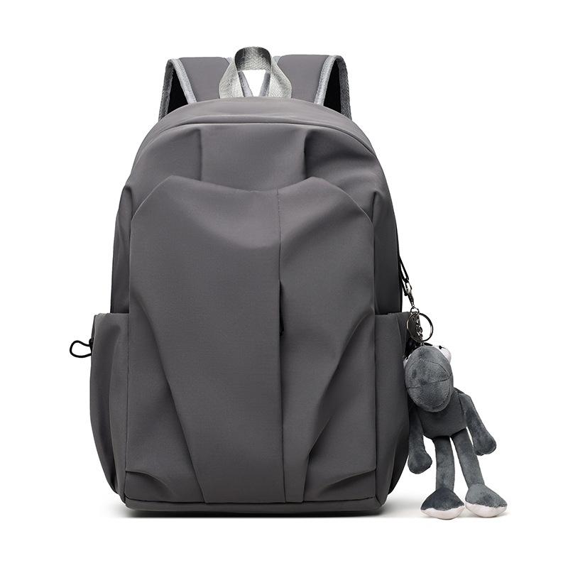 

School bag female high school college student casual simple large capacity men s backpack ins Japanese fashion trend backpack . серый