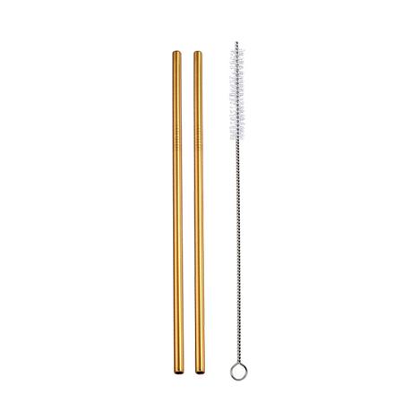 Colorful Stainless Steel Drinking Straws Straight and Bent Reusable Filter With Brush DIY Tea Coffee Tools Party Bar Accessories