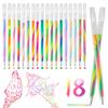 18-Color Gradient Glitter Pen Set - One-Stroke Rainbow Spiral Marker for DIY Fluorescent Artwork