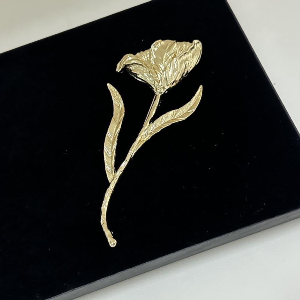 Vintage Large Vintage Brooch Leaf Shape Metal Flower Brooch Flower Pattern Show Jewelry Women Girls Jewelry