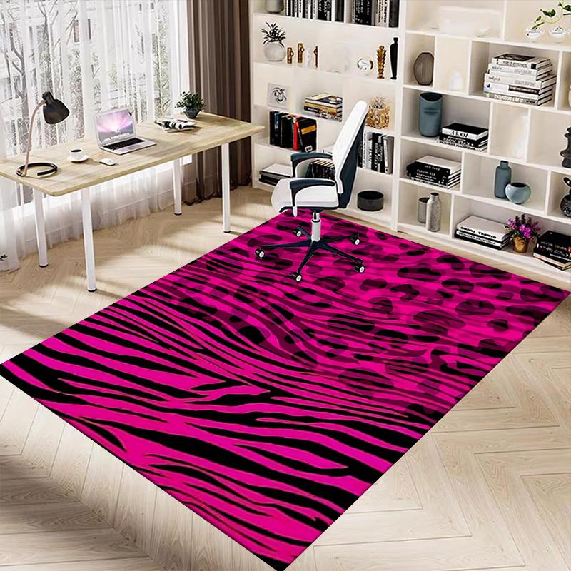 1PC Leopard Print Zebra Stripes Extra Large Non-Slip Floor Carpet, Office, Family, Bedroom, Studio - Large Area Rug Indoor Rugs, Vibrant Colors-W278