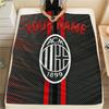 Custom Name AC Milan Flannel Blanket, High Quality Comfortable for All Seasons, Home Decor, Warmth and Comfort