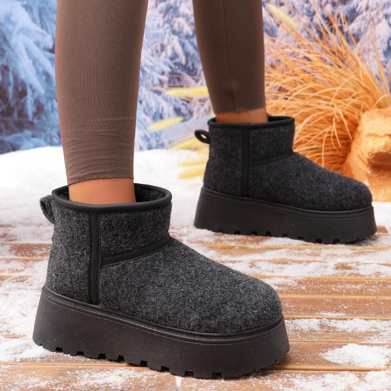 Fashion Classic Platform Short Cylinder Snow Boots Women's 2025 Winter Platform Snow Boots