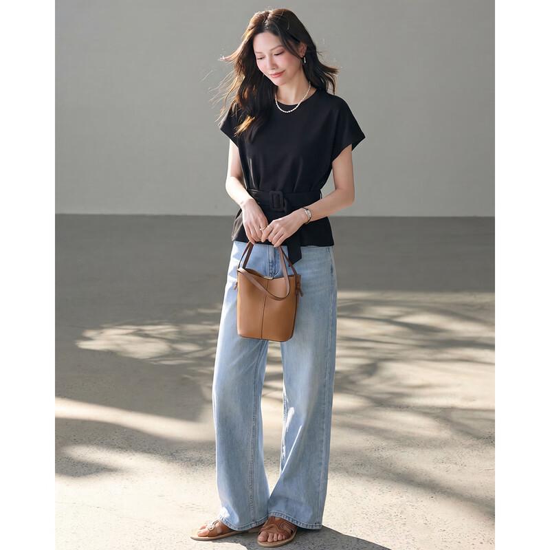 TERRE BLEUE Women's Breathable Loose Fit Short Sleeve T-Shirt