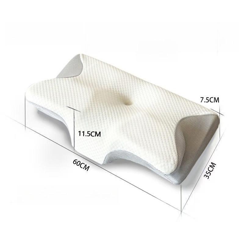 

1pcs Memory Foam Butterfly Pillow Breathable Neck Support Cervical Pillow for Sleep Relief Orthopedic Bed Pillow серый
