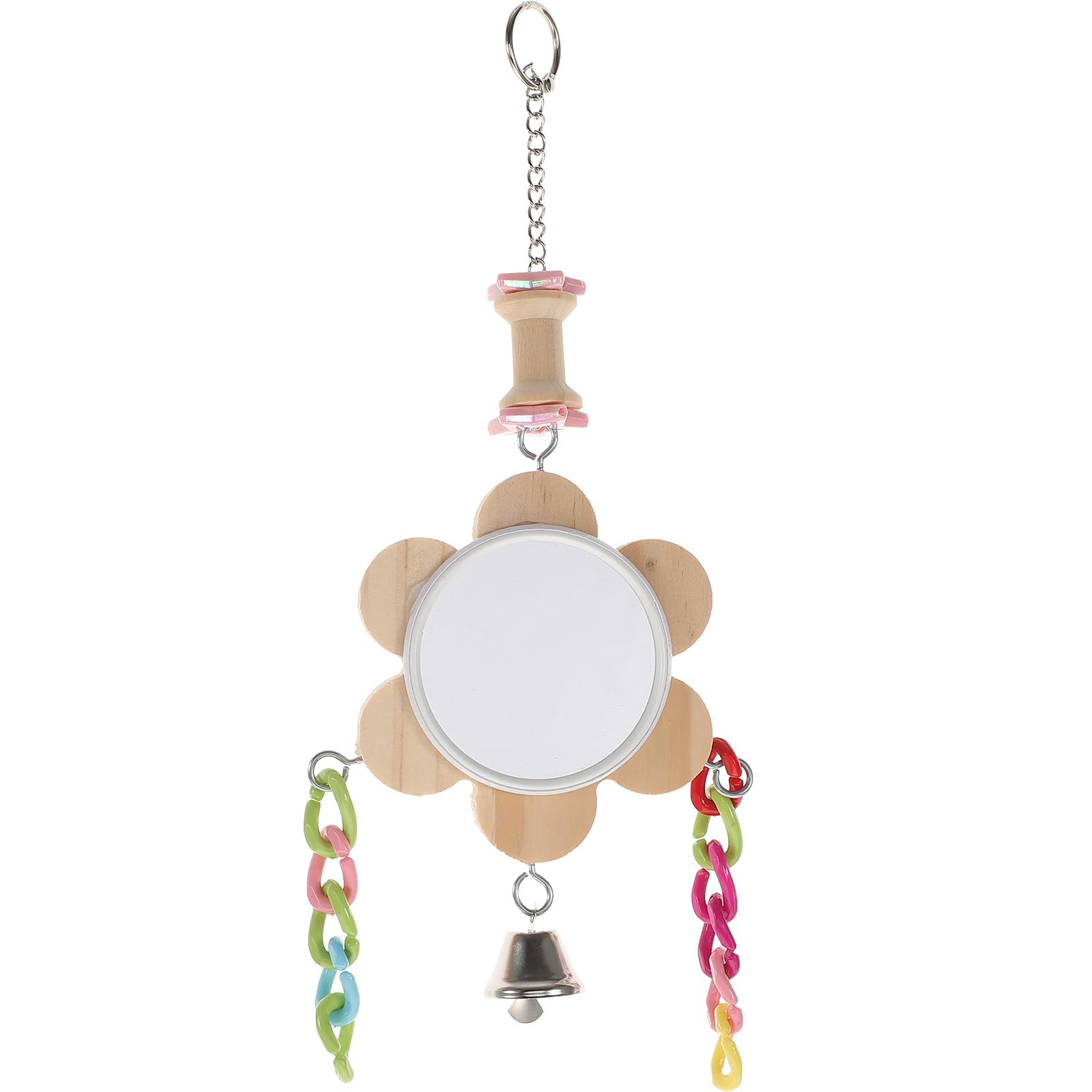 

Lurrose Bird Toy Mirror Hanging Bird Toy for Parakeet Parrot Cockatiel Budgie with Mirror Durable Lightweight Design