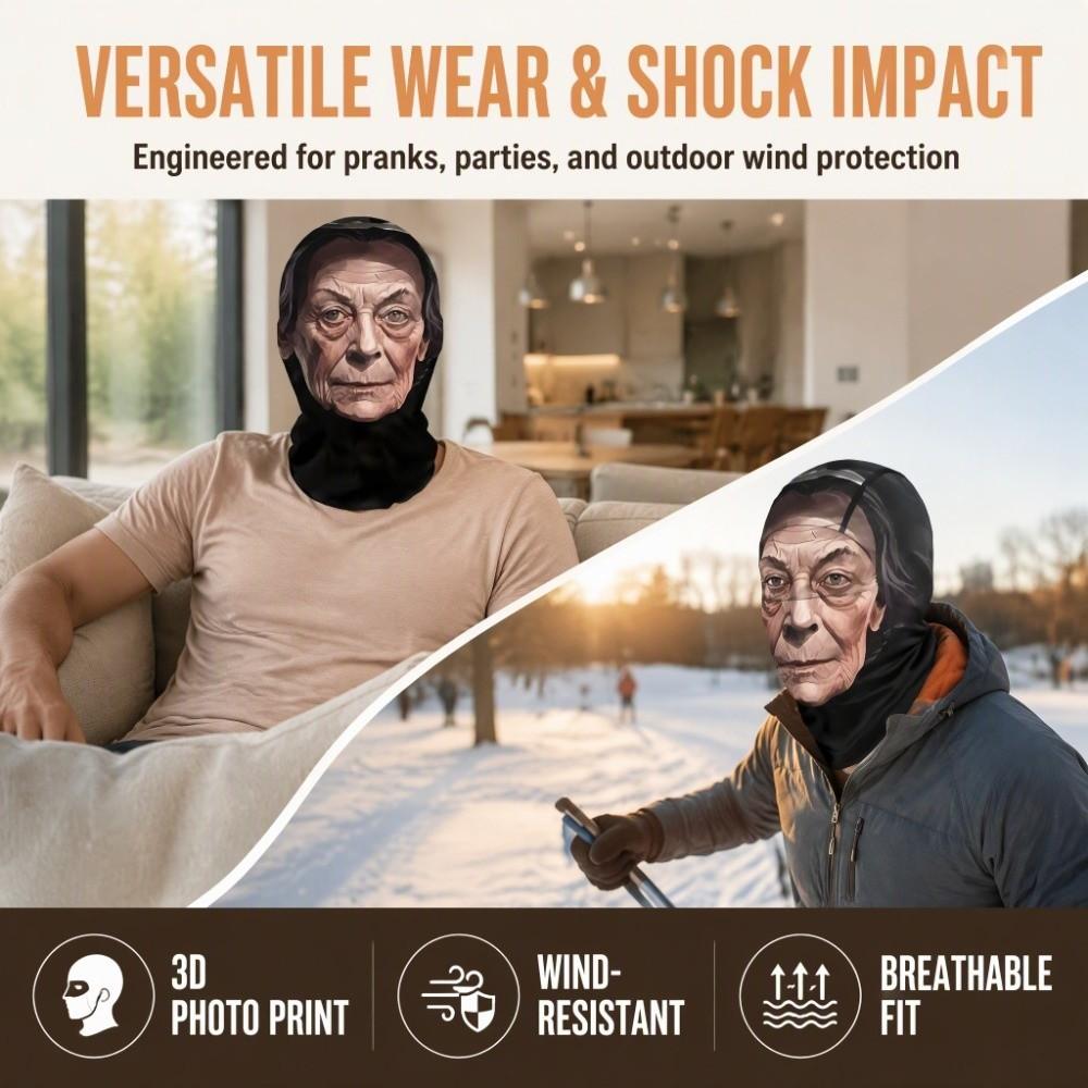 Breathable Funny Horror Grandma Mask Ultra-Soft Mesh Mask Party Masquerade Mask Masquerade Balls