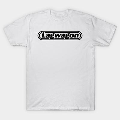 Men Black Print T-shirt Lagwagon No-Cut Heat Transfer Print Cotton Tshirt