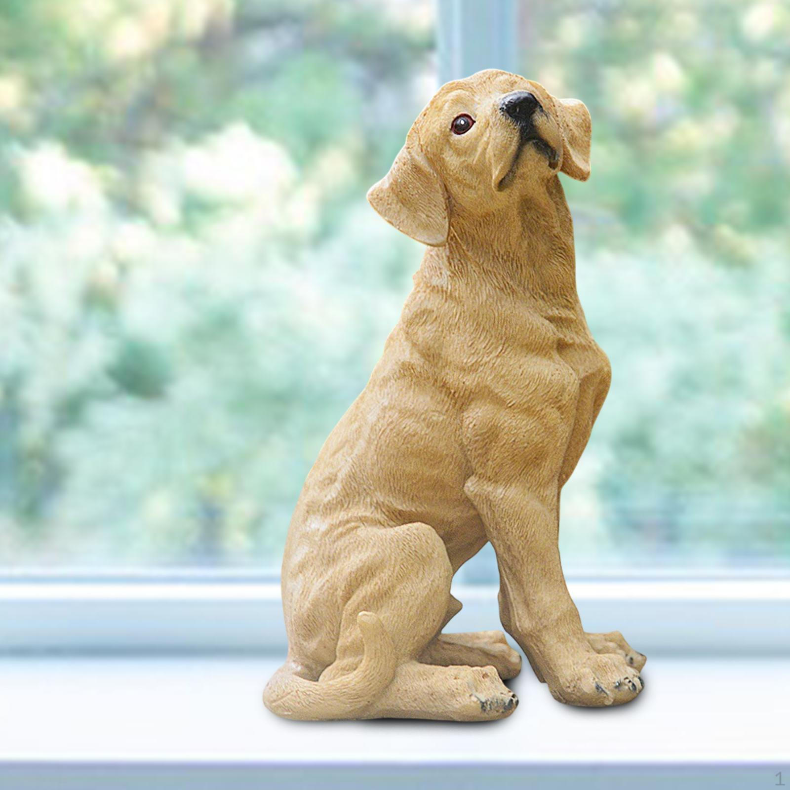 Декоративная статуэтка собаки, настольное украшение, садовая статуэтка для книжного шкафа, гостиной жёлтый