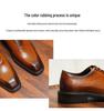 VIP Exclusive Men's Brown Leather Oxford Shoes - Summer Wedding & Business Formal Square Toe British Style