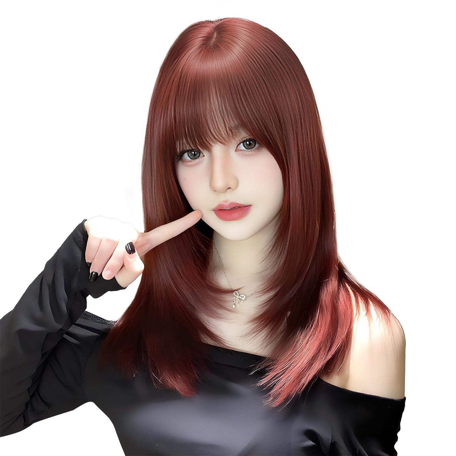 

UncleHu Full Neat and Perfect for Everyday Small Net and Comb Included Wig, Long, Semi-Long, Straight, Layered, Wig, Clean, Cosplay, Wear, Women s,
