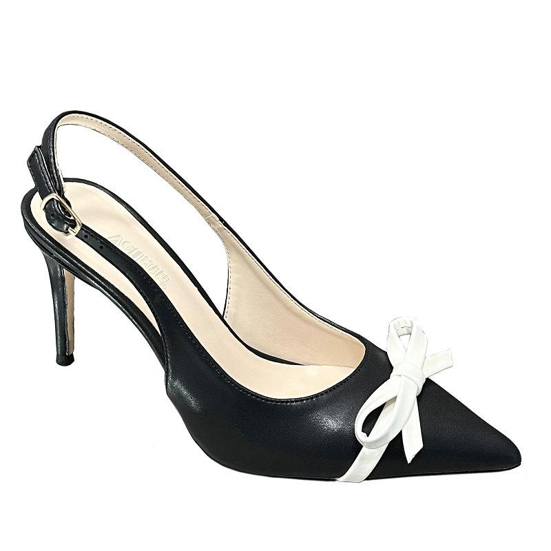 Fashion 2025 Spring New Bao Head After The Empty Single Shoes Bow Lady Line With Pointed High Heels For Women Stiletto