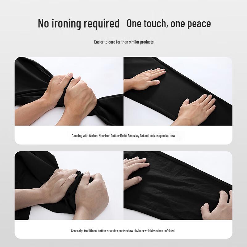 Dancing with Wolves Herren Anti-Falten Freizeit-Hose