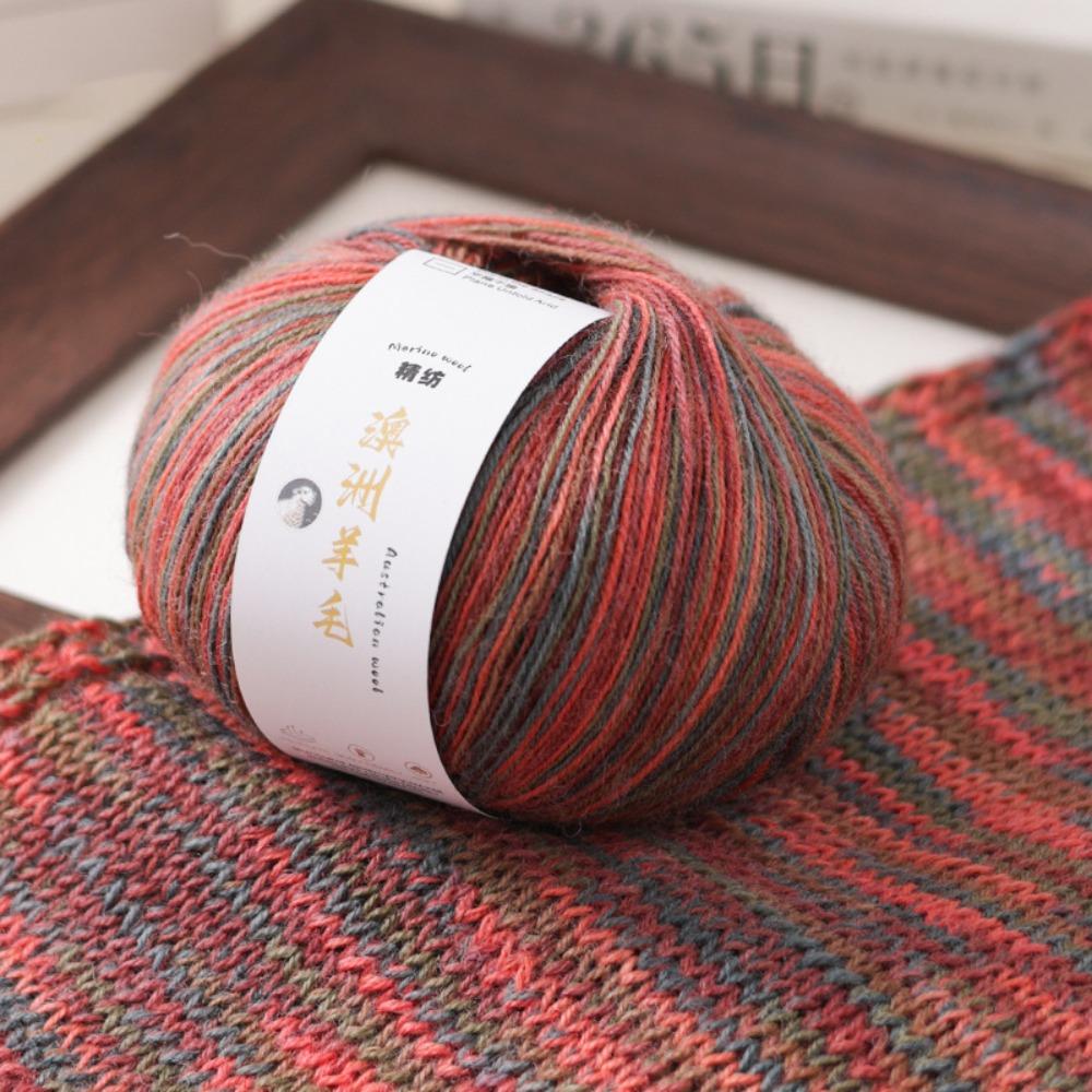 

50g/ Roll Practical Gradient Color Wool Yarn Handmade Knitting Crochet Yarn Soft DIY Yarn Ball for Hat Sweater