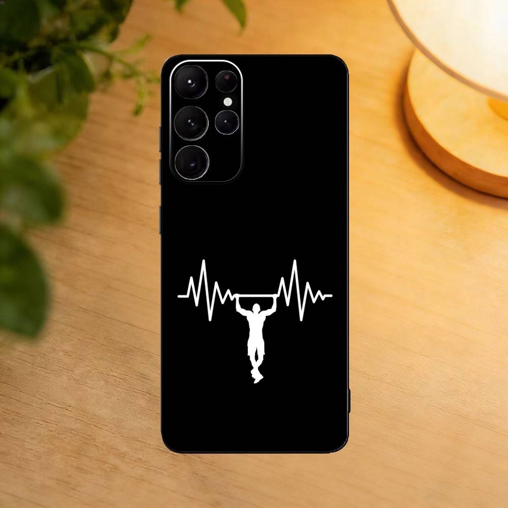Gym Bodybuilding Never give up Phone Case For Samsung S25,24,23,22,30,21,10,9,Ultra,Plus,Lite Soft Black Case Samsung S20ULTRA5G