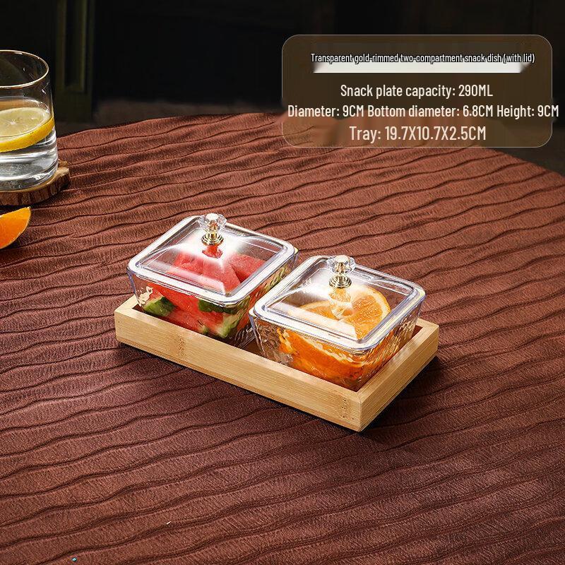 Melamine Divided Snack and Fruit Plate with Lid