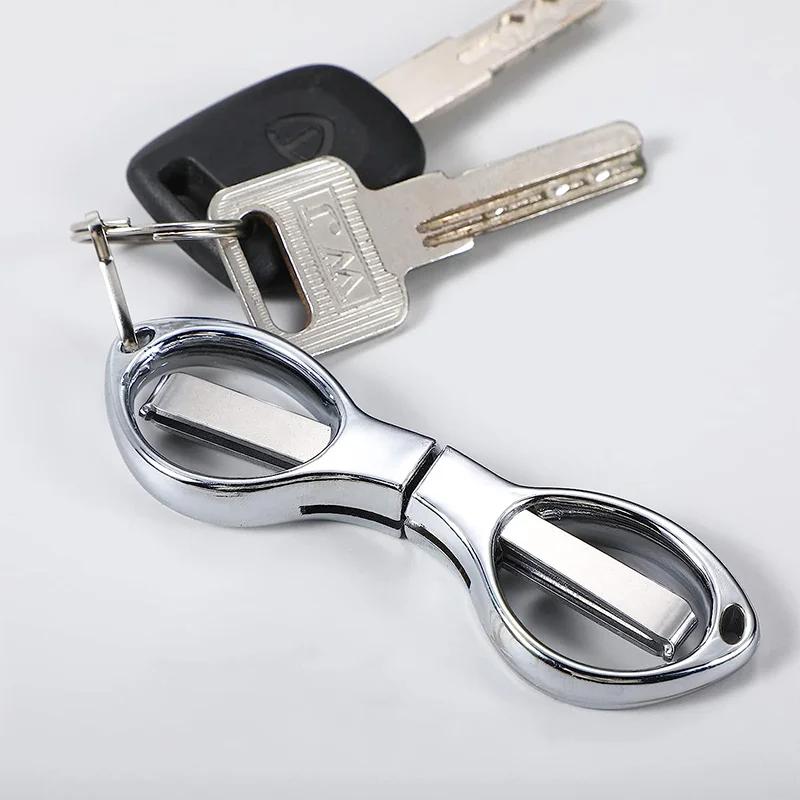 1 PC of Mini Paslanmaz Çelik Katlanır Makas, Anahtarlık Balıkçılık Makas, DIY Taşınabilir Açık Seyahat Kamp Cep Kesici Aracı