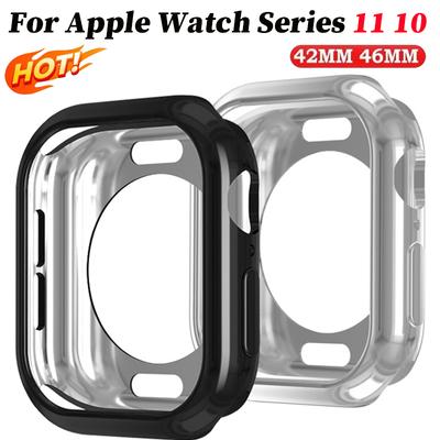Wechseln zu Ultra-Schutzhülle für Apple Watch S11 42mm 46mm Ohne Displayschutz Voll-HD TPU Stoßfängerabdeckung für iWatch Serie 10