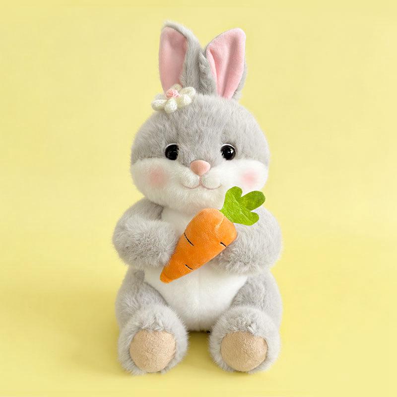 Adorable Rabbit Plush with Carrot & Scarf - Perfect Easter Gift for Girls