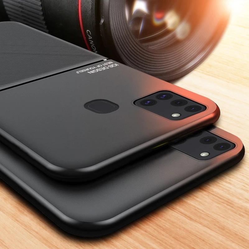 For Samsung Galaxy A21s Case Car Magnetic Plate Leather Holder Back ...