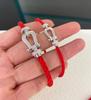 High Quality Luxury Freded Horseshoe Buckle Bracelet Red/Black Nylon Rope U-shaped Buckle Bracelet Men's and Women's Bracelets