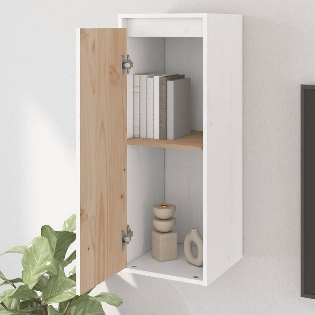 Vidaxl Wall Cabinet, White, 30X30X80 Cm, Solid Pine Wood