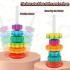 Montessori Rotating Rainbow Tower Baby Stacking Puzzle Toys Safety and Environmental Protection Colored Children's Toys