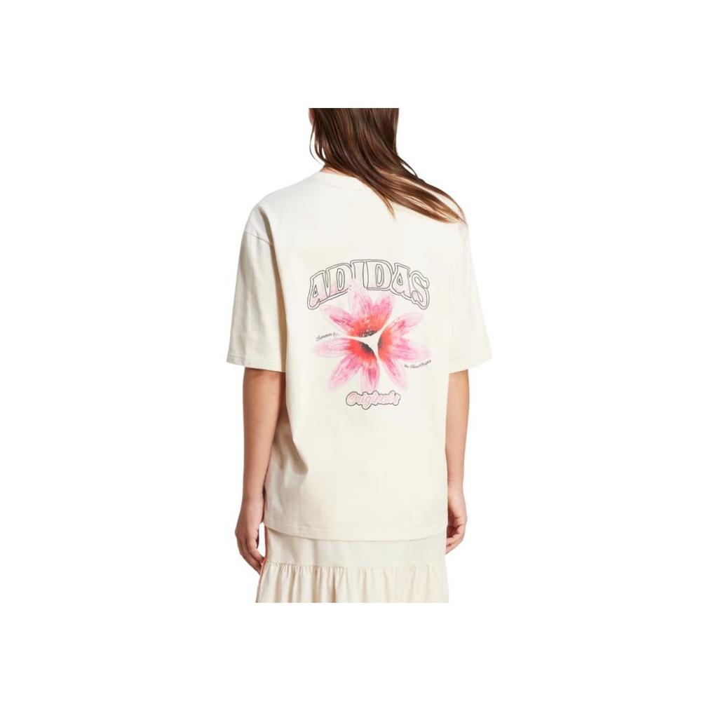 adidas Originali Ampi Comodi Semplici T-shirt a Maniche Corte con Spalle Scese Top da Donna Bianco Magico KC0678