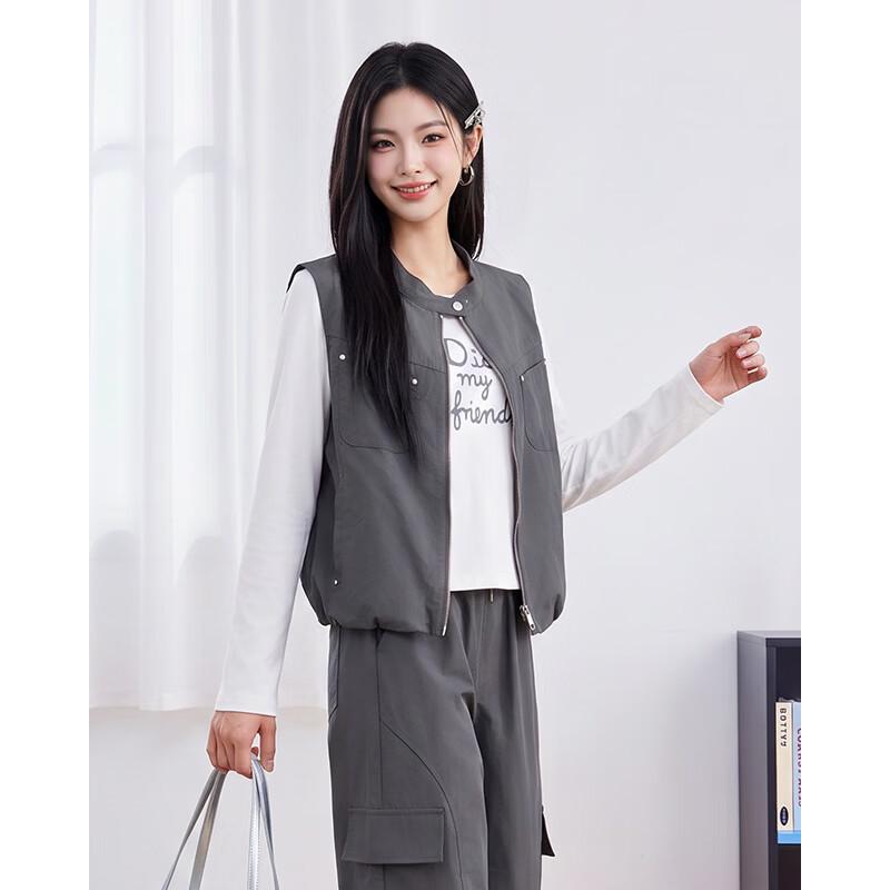 IEF Women's 3-Piece Vest, T-Shirt & Wide-Leg Pants Set