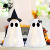 Saisonale Feiertagsdekoration Halloween Geist Dekoration, Leuchtend mit Hexenhut/Schleife, Dekoration Spukhaft Stehend für Veranda Hof Außenparty