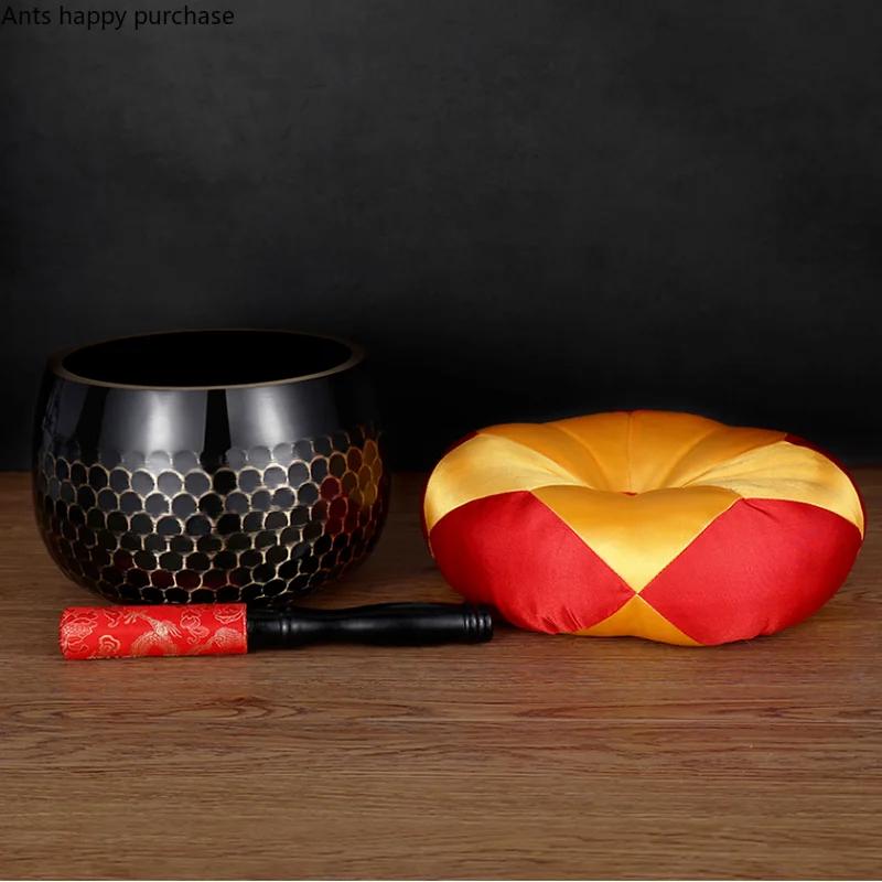 Copper Bowl Buddha Sound Bowl Buddhist Supplies Tibetan Bowls Sacrificial Music Therapy  Tibetan Singing Bowls Set Mat Stick