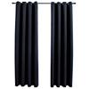 Blackout Curtains with Metal Grommets 2 Pcs Black 140 X 175 Cm