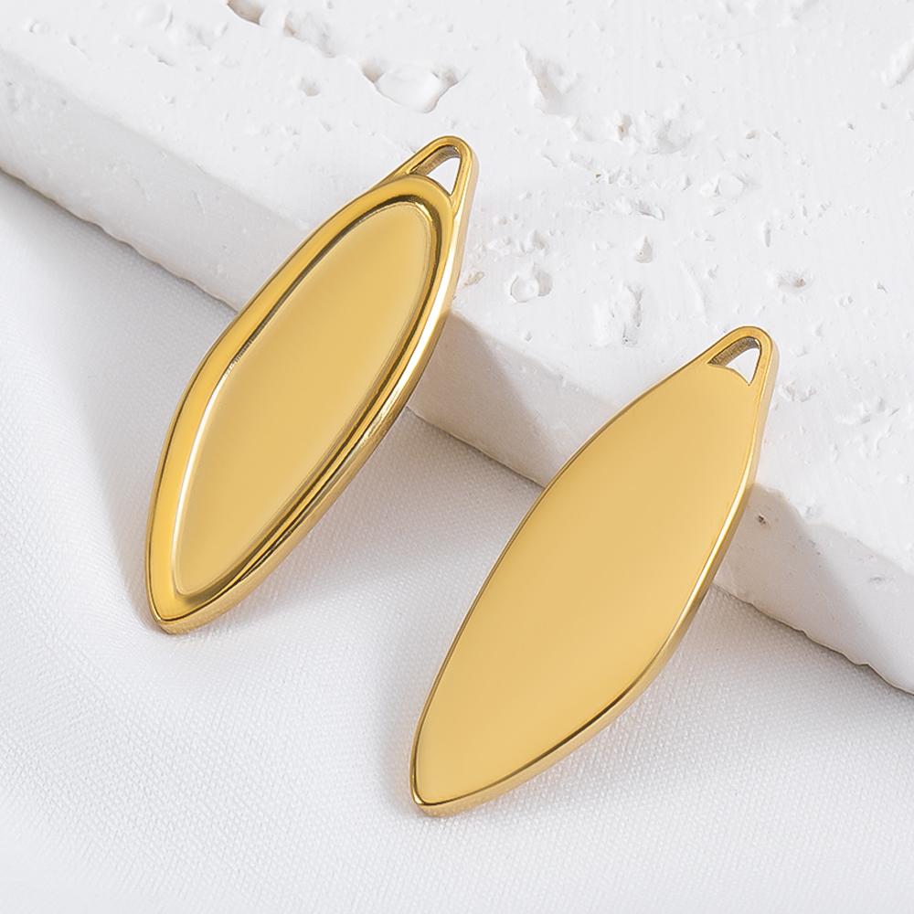 5 pièces Acier Inoxydable 18K Cadres Lune Ovale Bezels Vides Base Pendentif Cœur Géométrique Charme Boucle d'Oreille Fabrication de Bijoux