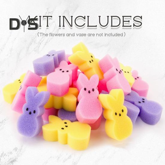 Sponge Bunnies Vase Filler Easter Rabbits Vase Stuffer Mini Rabbit Ornament Easter Basket Stuffers for Home Table Centerpiece Spring Party Decor