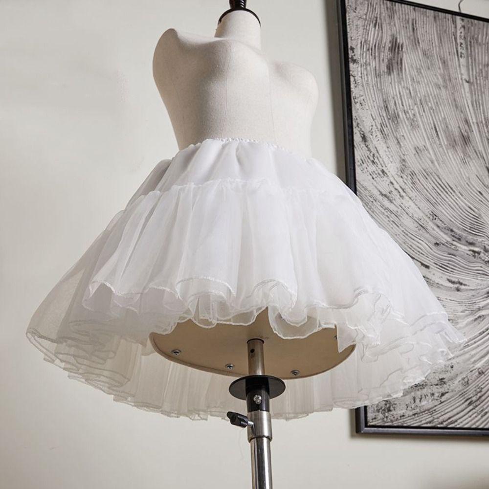Multilayer Lolita Petticoat Mesh Petticoats for Wedding Simple Short Dress Jupon Fille Cosplay