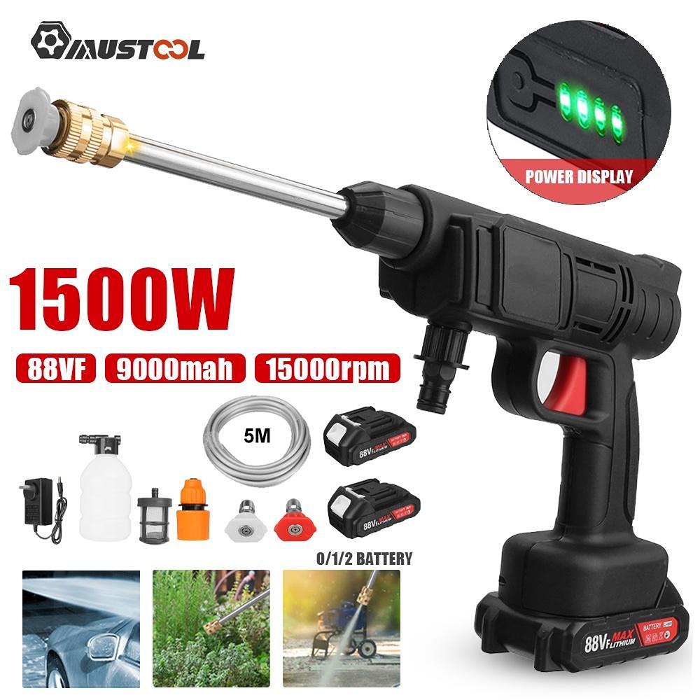 50Bar 1500W Cordless High Pressure Car Washer Rechargeable Car Wash Gun Electric Water Gun Foam Machine for Makita 18V Battery