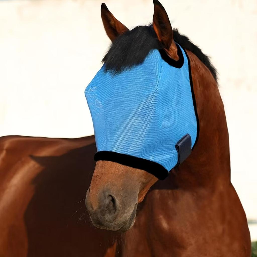 Anti Mosquito Horse Anti Fly Mesh Mask Ear Masks Protector Flying Mask Horse Riding Equestrian Equipment