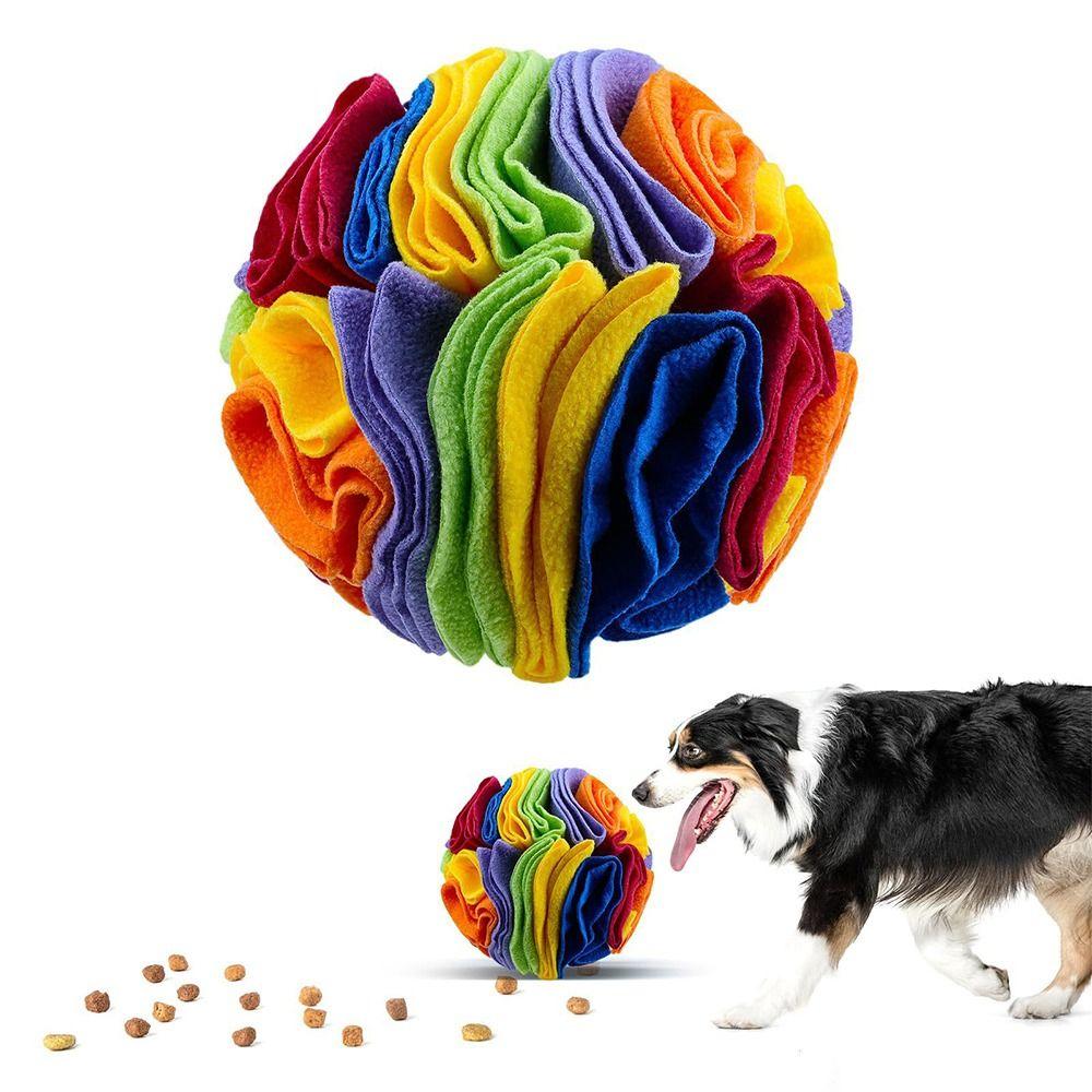 Cute Polar Fleece Interactive Dog Toys Hiding Food Portable Dog Snuffle Ball Training Durable Slow Feeder Dog