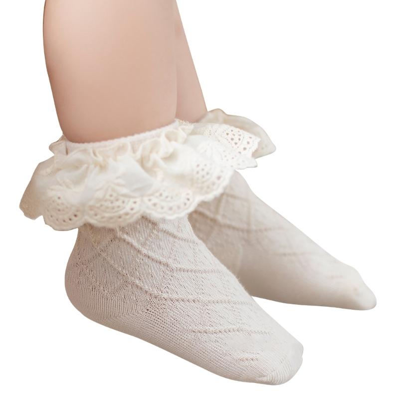 Colorful Baby Girl Sock  Baby Girls Ruffle Socks Kid Toddler Frilly Lace Ruffle Dress Cotton Socks for Spring Autumn