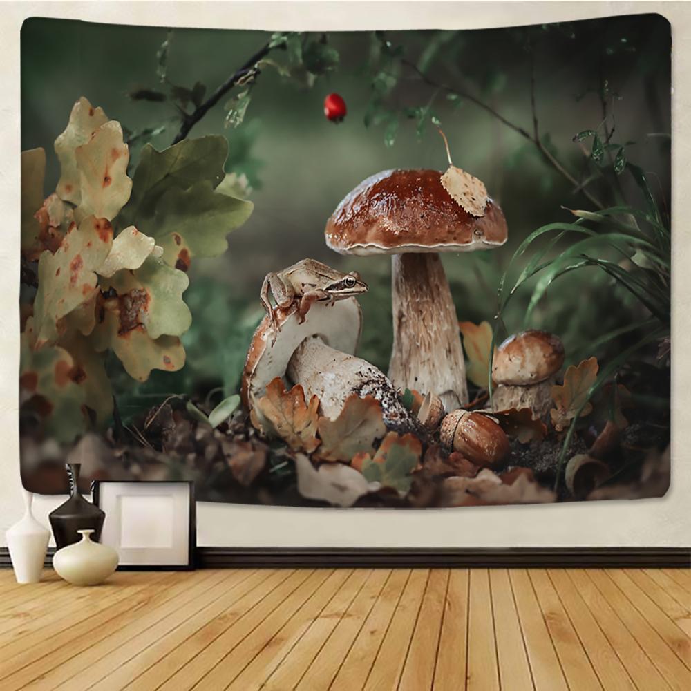 Mushroom Forest Mountain Range Tapestry Psychedelic Sea Jellyfish Art Wall Hanging Tapestries for Living Room Home Dorm Decor