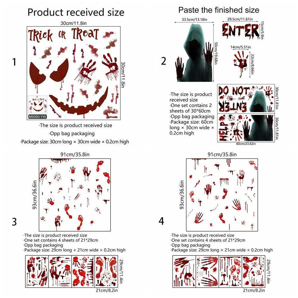 Self-paste Ghost Wall Sticker Waterproof Bloody Hand Decal  Party Decor